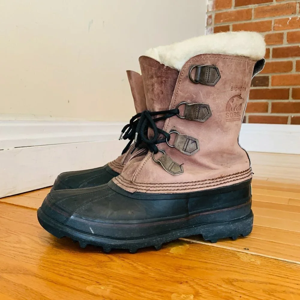 Sorel Big Horn Vintage Kaufman Canada VNC Men's Size 9 Lined Hard Weather Boots
